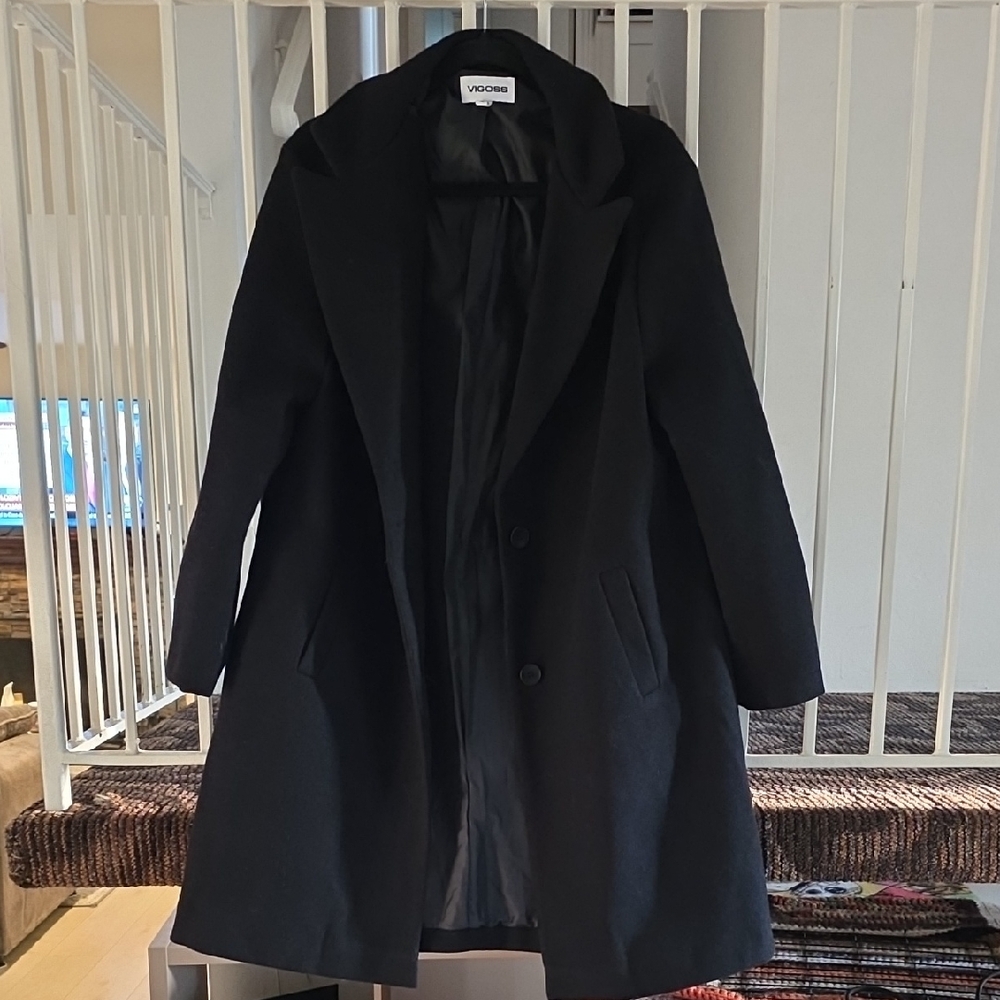 Vigoss Black Tailored Trench Coat